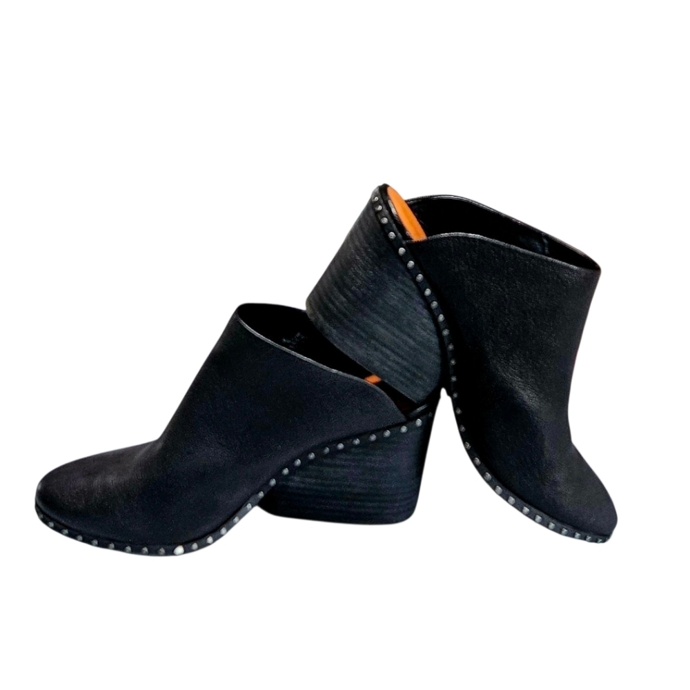 LUCKY BRAND Black Leather Studded Clog Bootie Size 8.5 M - Picture 9 of 16